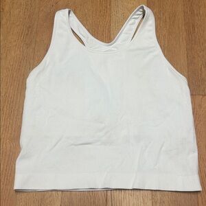 DSG Sports Bra White Ribbed Tank Top S